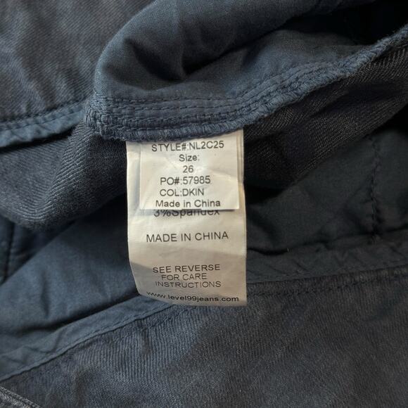 Level 99 Linen Tencel Trouser Pant Women's SZ 26 Blue Casual Comfort Modern - Picture 7 of 10